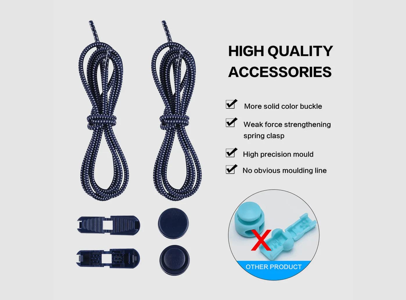 FitVille Elastic No Tie Shoe Laces (2-Pack)